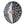 Oval mosaic wall art featuring a stylized bat design. Crafted with reflective silver and bronze glass mirror tiles on a glittery black background, set on rustic wood.
