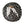 Circular mosaic wall art featuring a stylized bat design. Crafted with reflective silver and bronze glass mirror pieces on a sparkly black background, set on rustic wood.
