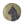 Circular mosaic wall art featuring a stylized cat design. Crafted with glittery black glass pieces on glittery gold background, set on rustic wood.