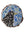 Circular mosaic wall art featuring a stylized bird design. Crafted with glittery black glass pieces on an iridescent blue background, set on rustic wood.