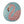 Circular mosaic wall art featuring a stylized flamingo design. Crafted with glittery pink glass pieces on a sparkly blue background, set on rustic wood.