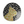Circular mosaic wall art featuring a stylized cat design. Crafted with glittery gold and orange glass pieces on a jet black background, set on rustic wood.