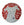 Circular mosaic wall art featuring a stylized dog design. Crafted with glittery silver glass pieces on a sparkly red background, set on rustic wood.