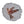 Circular mosaic wall art featuring a stylized dove design. Crafted with reflective rose gold mirror glass pieces on a striking white background, set on rustic wood.