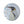 Circular mosaic wall art featuring a stylized penguin design. Crafted with glittery silver, black and white glass pieces on a frosted white background, set on rustic wood.