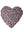 Heart shaped mosaic wall art with sparkly pink glass tiles and iridescent gems forming another heart in the centre, set on rustic wood.