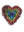 Heart shaped mosaic wall art featuring a rainbow mirror design. Crafted with reflective colouful mirror glass pieces, set on rustic wood.