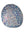 Oval mosaic wall art featuring a stylized dog silhouette design. Crafted with colourful Moroccan patterned ceramic tiles on an iridescent blue background, set on rustic wood. 