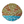 Circular mosaic wall art featuring a stylized sunrise design. Crafted with glittery gold, orange and blue glass pieces, set on rustic wood.