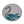 A circular mosaic wall art piece featuring a stylized swan made from blue, green, and aqua glass tiles, isolated on a white backdrop. 