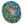 Circular mosaic wall art featuring a stylized tree frog design. Crafted with green, white and red glittery glass pieces on a glittery dark green background, set on rustic wood.