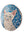 Side view of a circular cat mosaic artwork, showing the rustic wood edge.