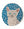 Circular mosaic wall art featuring a stylized cat design. Crafted with glittery white glass pieces on a sparkly blue background, set on rustic wood.