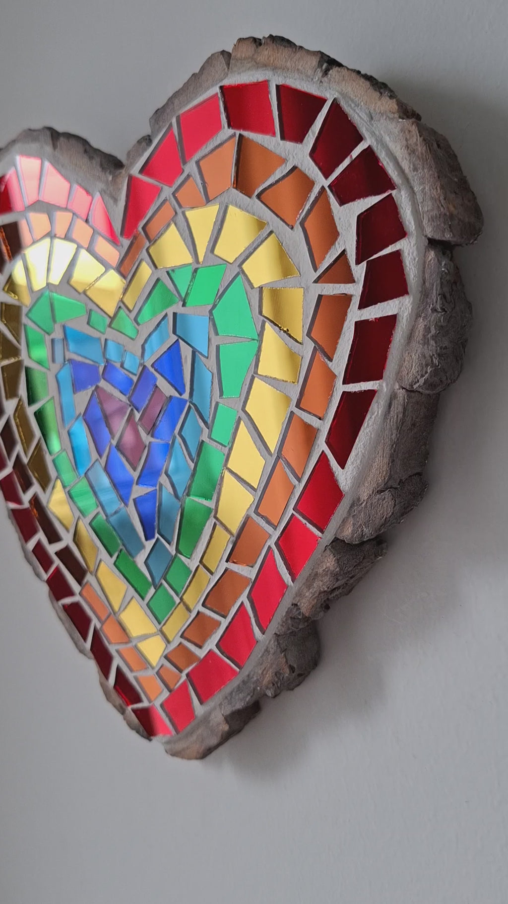 Rainbow Mirror Heart Mosaic