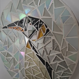 video showing close up of mosaic bird  to catch the changing colours and sparkles