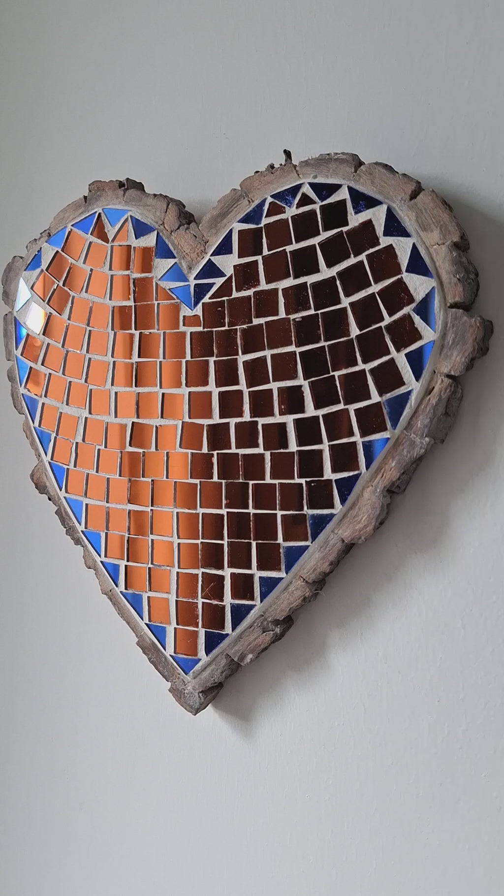 Bronze Mirror Heart Mosaic