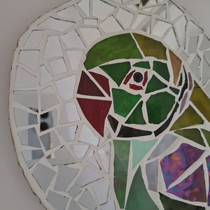 video showing close up of mosaic bird  to catch the changing colours and sparkles