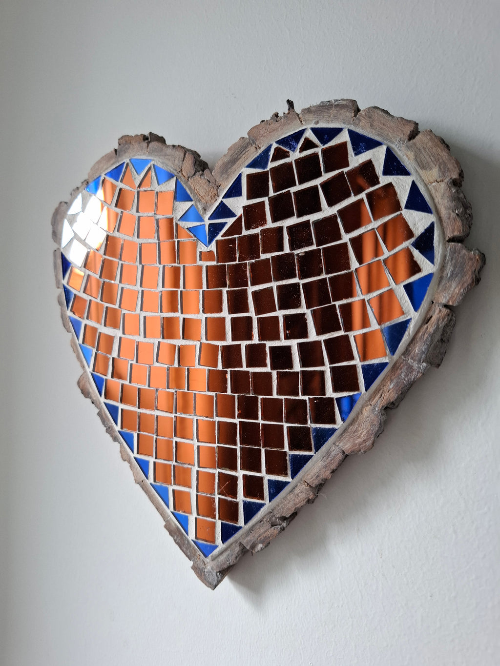 Bronze Mirror Heart Mosaic