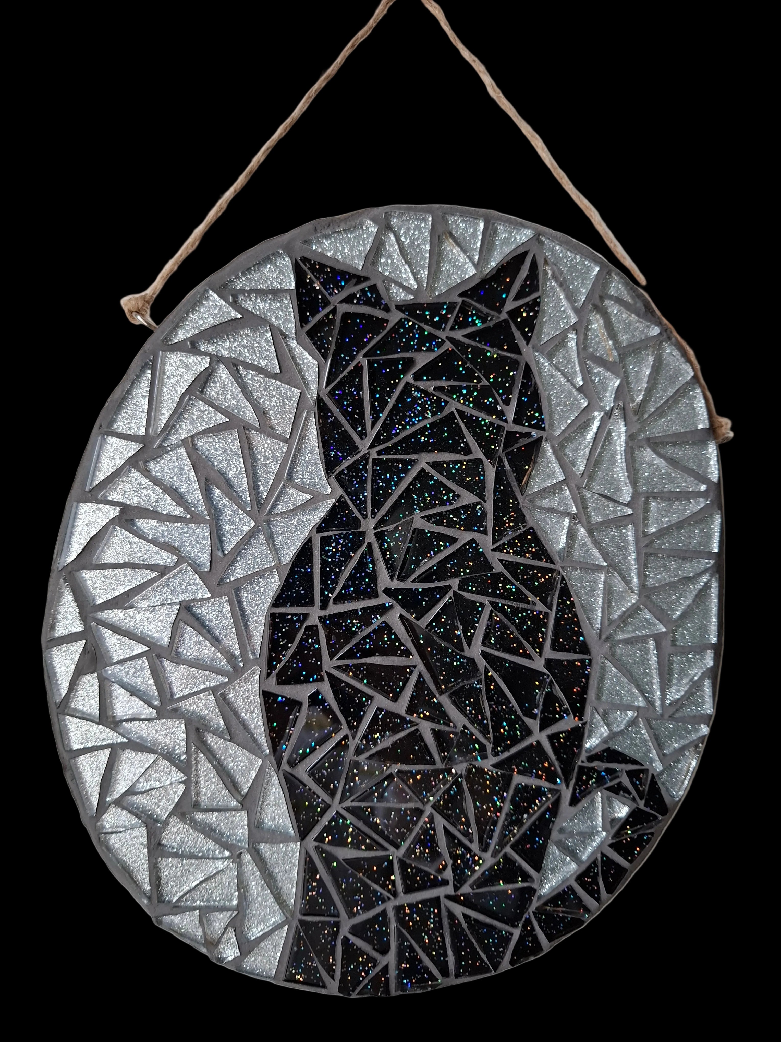 Black Cat Silhouette Mosaic