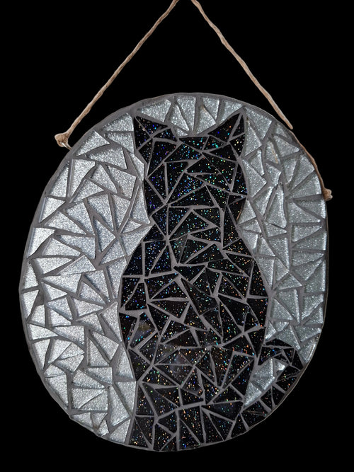 Black Cat Silhouette Mosaic