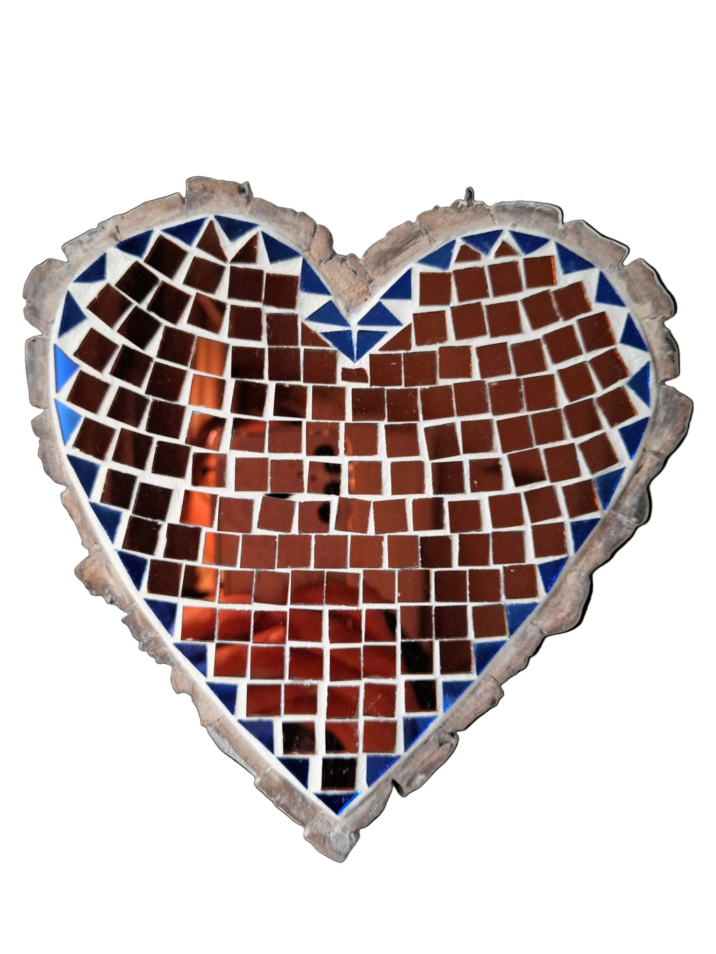 Bronze Mirror Heart Mosaic